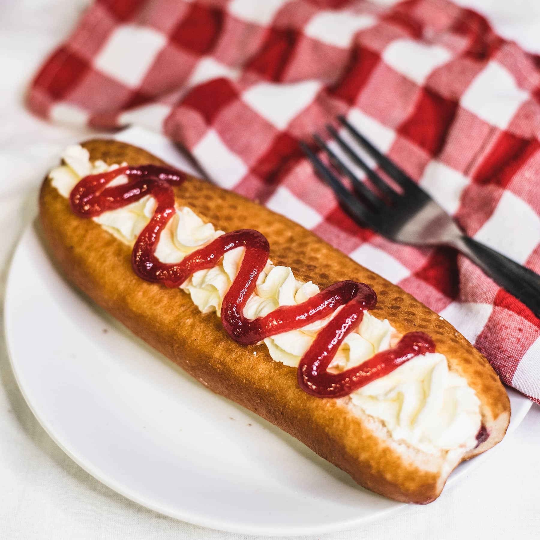 Rob and Steve's Confectioners: Fresh Cream Slice: Jam and Cream Doughnut Rob and Steve's Confectioners